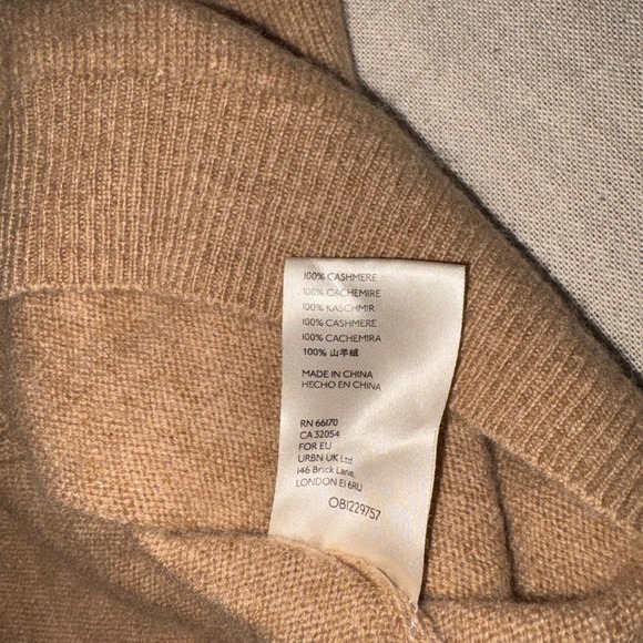 Pilcro Beige Tan 100% Cashmere Scoop Neck Sweater Womens XL - Picture 8 of 9